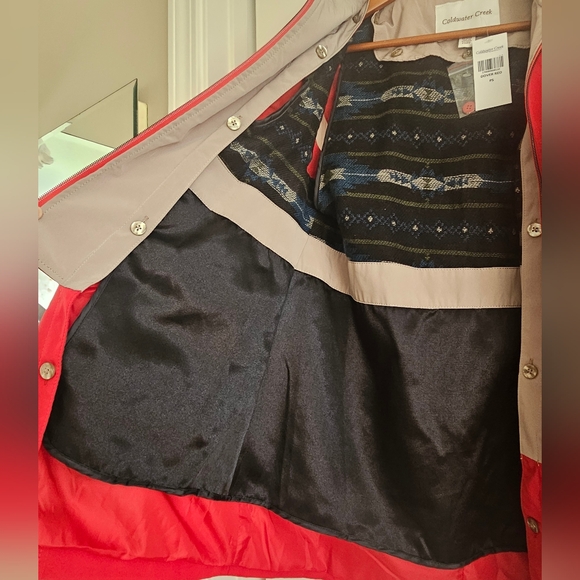 NWT Coldwater Creek All Weather Vest Long Dover Red Petite Small - Picture 11 of 16